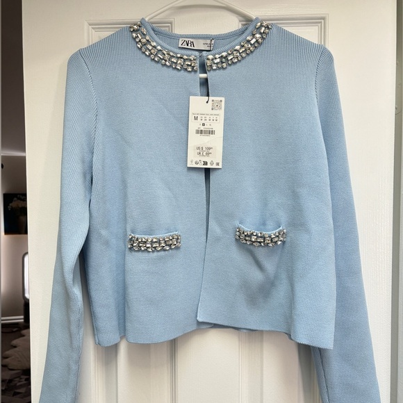 Zara Jewel plain knit cardigan - Picture 4 of 7